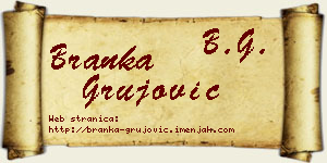 Branka Grujović vizit kartica